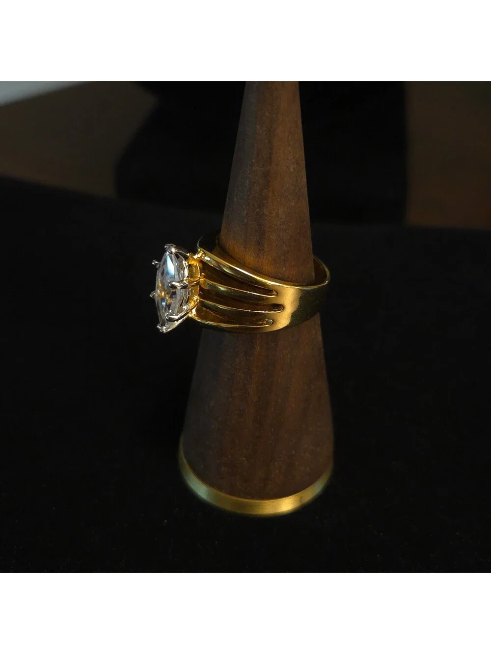 Vintage Size 8 14K HGE LIND Marquise CZ Ring